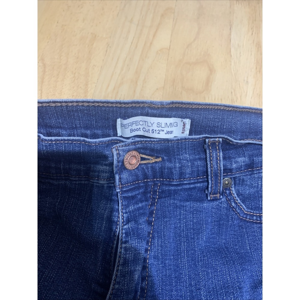 Levi's Perfectly Slimming Boot Cut 512 Jeans Women's 12M Blue Mid Rise - Picture 4 of 12